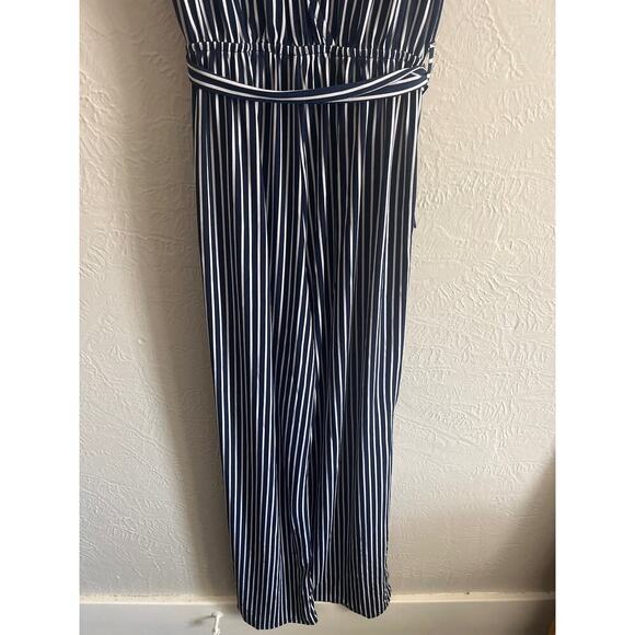 Monteau Navy Stripped Jumpsuit Medium - Picture 7 of 7
